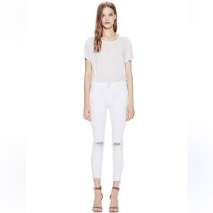 MOTHER Stunner Zip Ankle step fray jeans